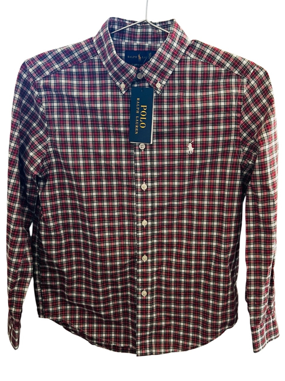 Polo Ralph Lauren youth boys plaid button-up shirt  Size 10-12 NWT
